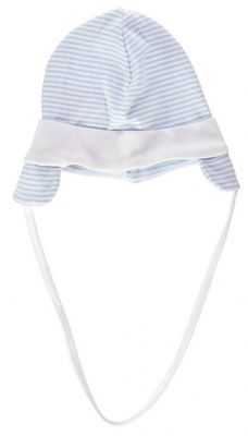 Schnizler babymuts met oorkleppen jongen blauw/wit mt Schnizler babymuts met oorkleppen jongen blauw/wit mt