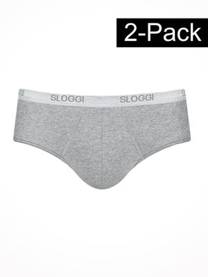 Sloggi - Basic Midi 2-Pack - grijs, Maat:S