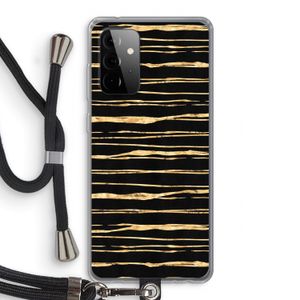 Gouden strepen: Samsung Galaxy A72 5G Transparant Hoesje met koord