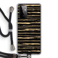 Gouden strepen: Samsung Galaxy A72 5G Transparant Hoesje met koord