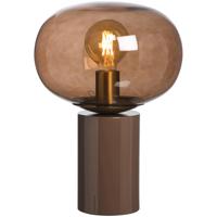Leen Bakker - Tafellamp Marlon E27 - Metaal/Glas - Bruin - 36.5x25x25 Cm