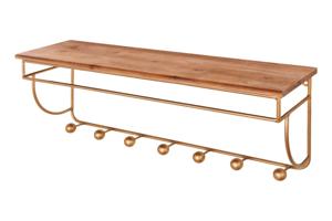 Kapstok HERITAGE 80cm ijzer naturel grenenhout - 44479