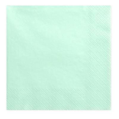 Partydeco Tafel servetten - papier - mintgroen - 33 cm - diner/lunch/verjaardag
