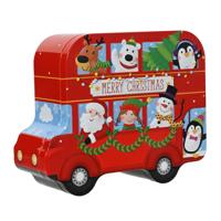 Opbergblik kerst bus 19x15,5x7cm