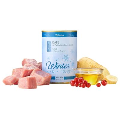 alsa-nature 4-SEASONS Wintermenu Kalf met pastinaak en rode bessen, 400 g, Aantal: 6 x 400 g