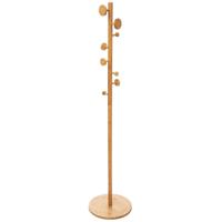 5Five Kapstok - lichtbruin - bamboe - staand - 8 haken op verschillende hoogtes - 175 cm