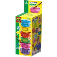 Glittergouache (6x45ml) - SES CREATIVE - Goede kwaliteit, heldere en dekkende kleuren - Praktische en compacte verpakking