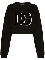 Dolce & Gabbana sweat crop à logo DG - Noir - thumbnail