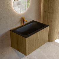 Badmeubel Mondiaz Kurve | 70 cm cm | Meubelkleur Dusk | Wastafelkleur Urban | Solid surface | Wasbak midden spoelbak | 1 kraangat