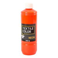 Creativ Company Textile Color Semi-dekkende Textielverf Neon Oranje, 500ml