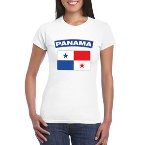 T-shirt met Panamese vlag wit dames