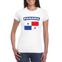 T-shirt met Panamese vlag wit dames - thumbnail