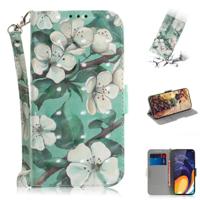 3D gekleurde tekening aquarel bloem patroon horizontale Flip lederen case voor Galaxy A60 met houder & card slots & portemonnee 3D gekleurde tekening aquarel bloem patroon horizontale Flip lederen case voor Galaxy A60 met houder & card slots & portemonnee
