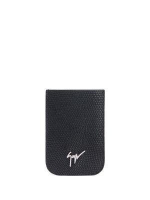 Giuseppe Zanotti étui pour smartphone Albert en cuir - Noir