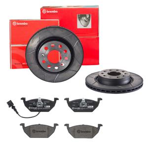 Remmenset, remschijf BREMBO, Remschijftype: Binnen geventileerd, Inbouwplaats: Vooras, u.a. für Seat, VW, Skoda, Audi