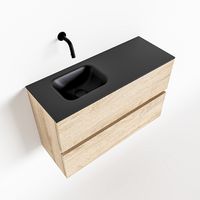 Toiletmeubel Mondiaz Ada | 80 cm | Meubelkleur Washed oak | Lex wastafel Urban Links | Zonder kraangat