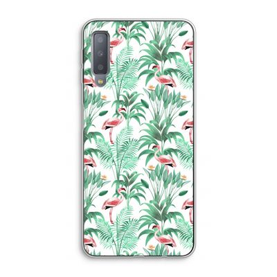 Flamingo bladeren: Samsung Galaxy A7 (2018) Transparant Hoesje