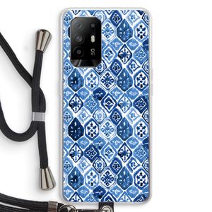 Blauw motief: Oppo A94 5G Transparant Hoesje met koord