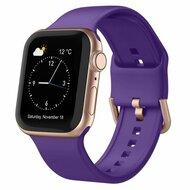 Soft siliconen bandje met gespsluiting - Paars - Geschikt voor Apple Watch 44mm / 45mm / 46mm / 49mm