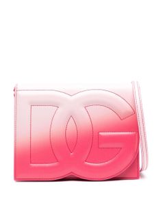 Dolce & Gabbana sac à bandoulière en cuir à logo brodé - Rose