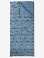 Slaapzak met gerecycled katoen blauw, bedrukt