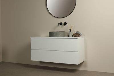 Badezimmermöbel Iva 120 cm Weiß Lackiertes MDF