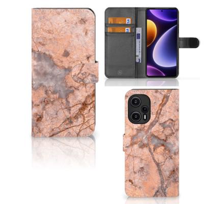 Xiaomi Poco F5 | Bookcase | Marmer Oranje