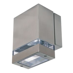 LED Tuinverlichting - Buitenlamp - Gardy 1 - Wand - RVS Mat Chroom - GU10 - Vierkant