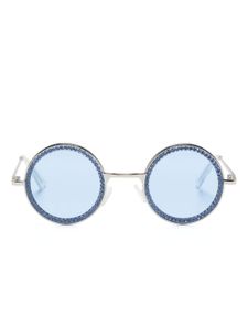 Monnalisa lunettes de soleil ovales à strass - Bleu