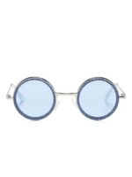 Monnalisa lunettes de soleil ovales à strass - Bleu