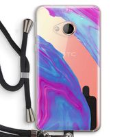 Zweverige regenboog: HTC U Play Transparant Hoesje met koord