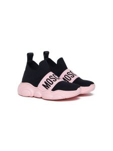 Moschino Kids baskets chaussettes à logo imprimé - Noir