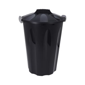 Storage Solutions wasmand met deksel - 40 liter - zwart - kunststof
