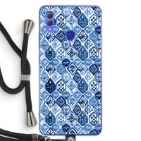 Blauw motief: Honor Note 10 Transparant Hoesje met koord