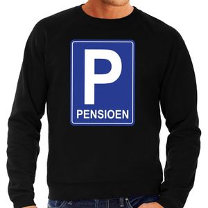 Pensioen P cadeau sweater zwart voor heren