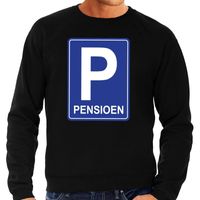 Pensioen P cadeau sweater zwart voor heren - thumbnail