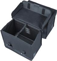 BASIL kavan eco classic dubbele fietstas - duurzaam organisch canvas - zwart - 68l