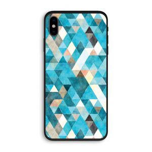 Gekleurde driehoekjes blauw: iPhone XS Biologisch afbreekbaar hoesje