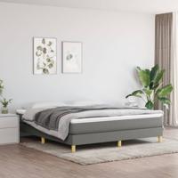 Boxspring met matras stof donkergrijs 180x200 cm SKU: V3144192 - thumbnail