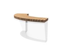 Houten zitting binnenbocht recht 100x100cm. Houten zitting binnenbocht recht 100x100cm.