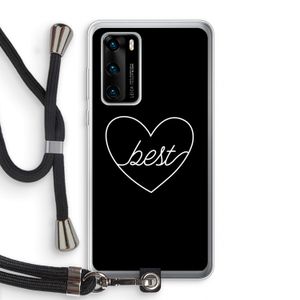 Best heart black: Huawei P40 Transparant Hoesje met koord