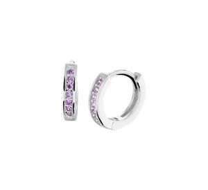 TFT Klapoorringen Synth. Amethyst Zilver Gerhodineerd Glanzend