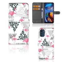 Motorola Moto E32 | Moto E32s | Telefoonhoesje | Met pasjeshouder | Flamingo Triangle