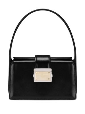 Dolce & Gabbana sac à main en cuir à logo appliqué - Noir