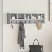 Wandgemonteerde kapstok met plank Grijs sonoma 100 x 16 x 26 cm