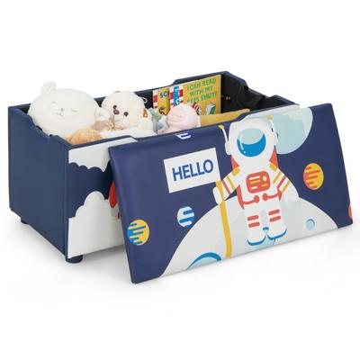 Gevoerde Speelgoedkist Kinderopbergdoos met Afneembaar Deksel Veelzijdige Speelgoedbank voor Woonkamer Kinderkamer 75 x 36 x 38 cm