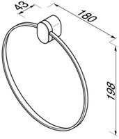 Geesa Wynk handdoekring rond . Chroom