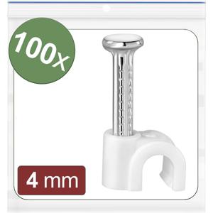 Quadrios 24CA417 Spijkerclip 24CA417 Bundel-Ø (bereik) 2 tot 4 mm Wit 100 stuk(s)
