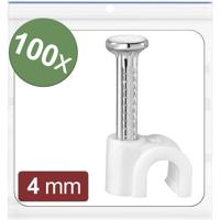 Quadrios 24CA417 Spijkerclip 24CA417 Bundel-Ø (bereik) 2 tot 4 mm Wit 100 stuk(s)