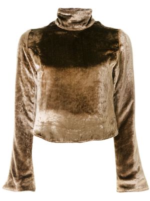 sulvam top crop texturé - Marron